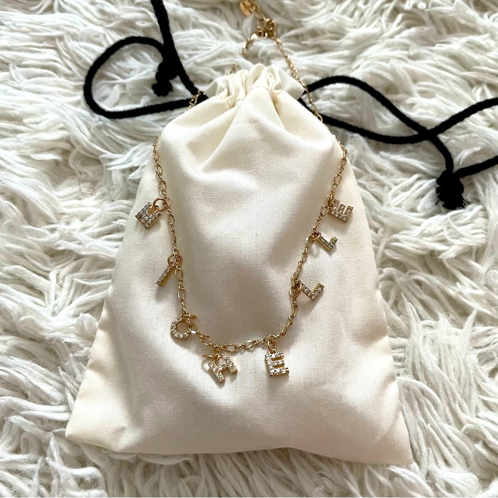 “Michelle” Name Rhinestone Necklace - Picture 1 of 3